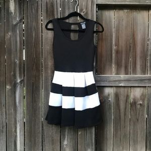 Colorblocked Fit and Flare Dress